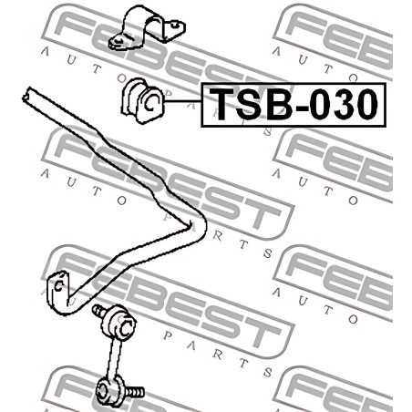 TSB-030 Втулка стабілізатора TOYOTA RAV 4 II, CARINA E 70-05 перед. міст (Вир-во FEBEST) фото від Мотор-Агро Харків Україна
