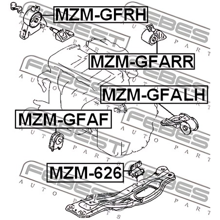 MZM-626 Подушка двигуна MAZDA 626 GE 1991-1997 (вир-во FEBEST) фото від Мотор-Агро Харків Україна