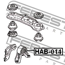 HAB-014 ПОДУШКА ЗАДНЬОГО ДИФЕРЕНЦІАЛУ HONDA (вир-во FEBEST) фото від Мотор-Агро Харків Україна