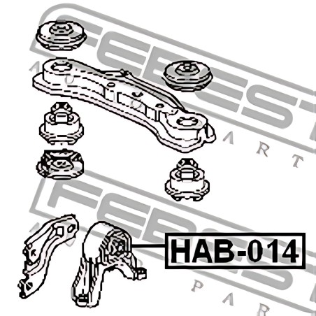 HAB-014 ПОДУШКА ЗАДНЬОГО ДИФЕРЕНЦІАЛУ HONDA (вир-во FEBEST) фото від Мотор-Агро Харків Україна