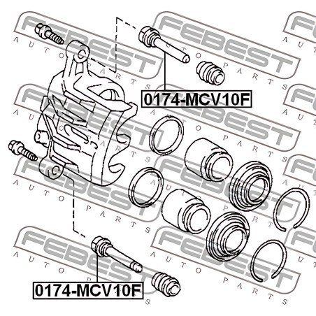 0174-MCV10F Втулка направляюча супорта передн. TOYOTA CAMRY 2001-2006 (вир-во FEBEST) фото від Мотор-Агро Харків Україна