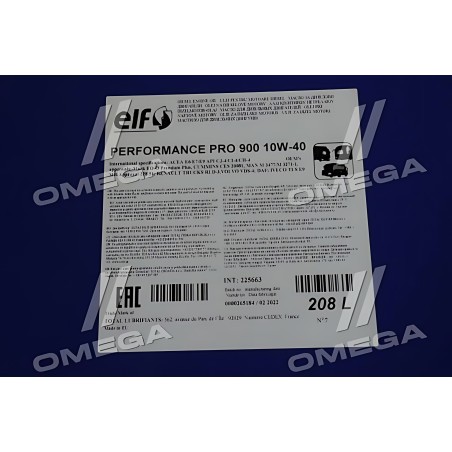 225663 Олива моторна ELF PERFORMANCE PRO 900 10W-40 (Бочка 208л) фото від Мотор-Агро Харків Україна