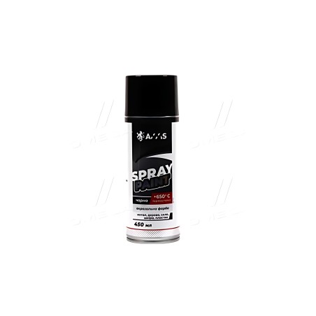 ax-913 Фарба чорна глянець термостійка +650 С (балон 450ml) RAL 9005/9011 AXXIS фото від Мотор-Агро Харків Україна