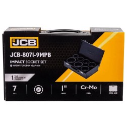 Набір головок ударних в металевому кейсі 7 од. 1'' (12-гр.) (46-75 мм) JCB-8071-9MPB