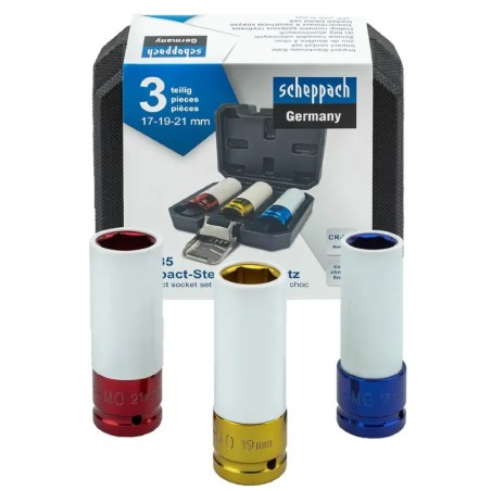 Набір головок глибоких ударних тонкостінних 1/2" 3 пр. (6-гр.) Scheppach SCH-4035