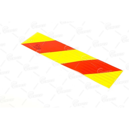 TP 87.56.95 Табличка (наклейка) задній на TIR (косі смуги) 560х140 (TEMPEST) фото від Мотор-Агро Харків Україна