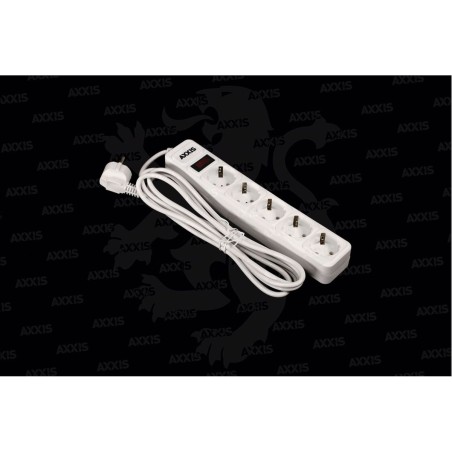 ax-1257 Cетевой фильтр, удлинитель Optima Base 5 3m WHITE провод 3*0,75мм2 AXXIS(шт.) від Мотор-Агро Харків Україна