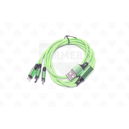 ARM-MC001 Кабель 3 в 1, USB MicroUSB+TypeC+Lightning, 1м(шт.) від Мотор-Агро Харків Україна