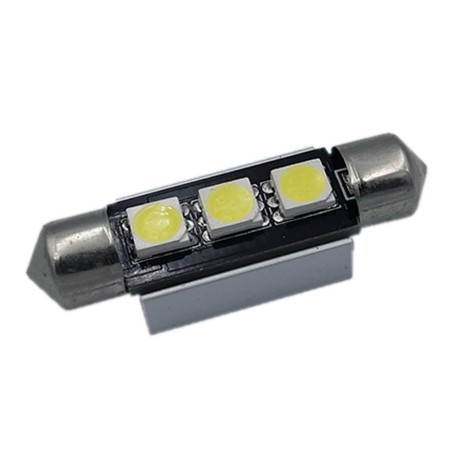 Лампа LED софітна SV8.5 2,2W 12V 3 - діода D-13 mm L-39mm. (уп. 50 шт)