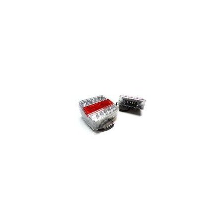 LED Ліхтар задній L1070-BL. 14LEDs (білий-червоний) квадратний корпус (Poland)